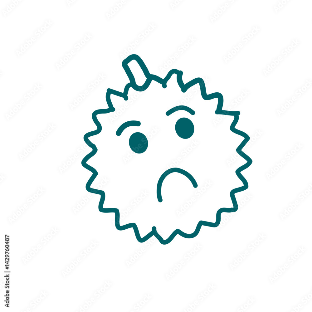 Fototapeta premium Attractive Hand Drawn Doodle Durian Fruits Character Vector Illustration