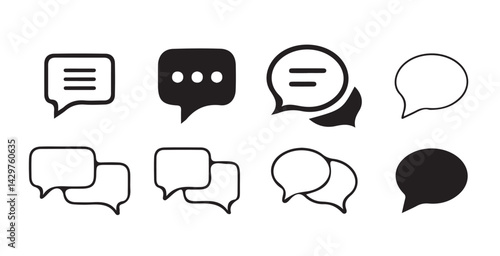 Set of comment speech bubble on white background. Chat message speech bubble icon seet.. victor illustration eps 10.
