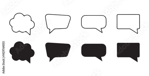 Set of comment speech bubble on white background. Chat message speech bubble icon seet.. victor illustration eps 10.
