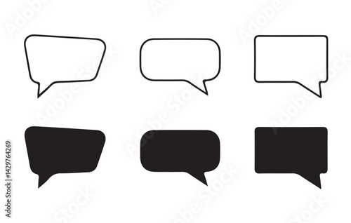 Set of comment speech bubble on white background. Chat message speech bubble icon seet.. victor illustration eps 10.
