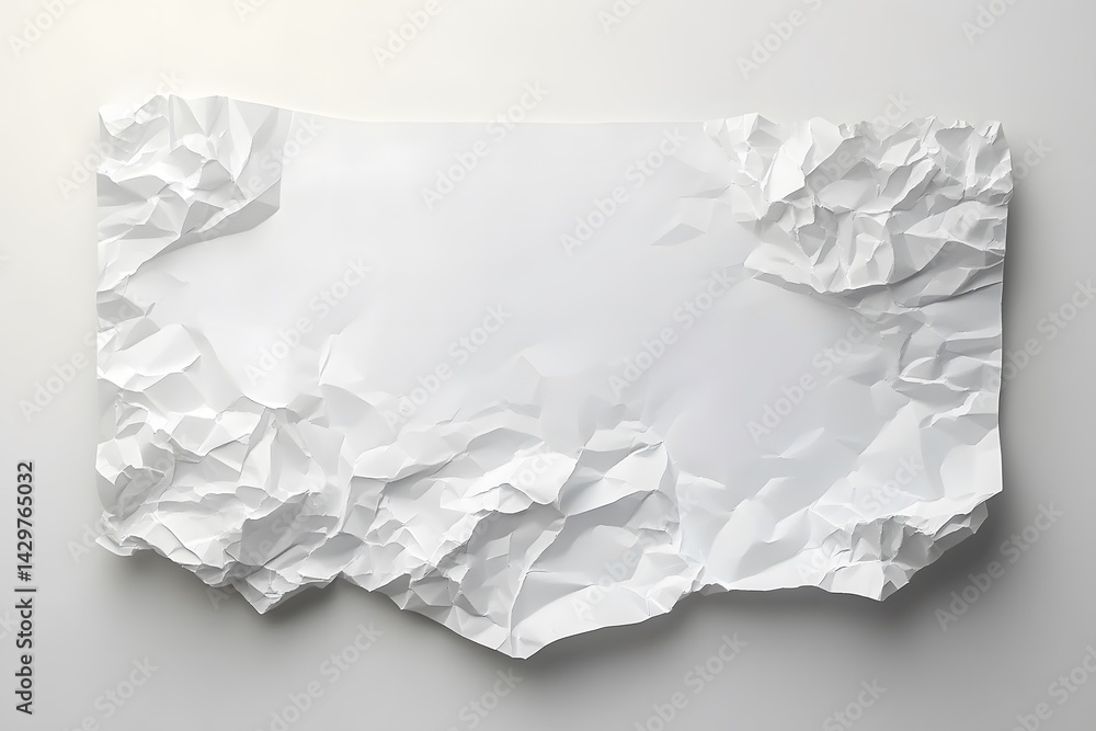Obraz premium Abstract Crumpled White Paper Texture Background