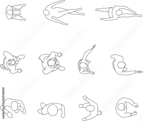 silhouette design vector illustration sketch of a person walking from above for design completeness 