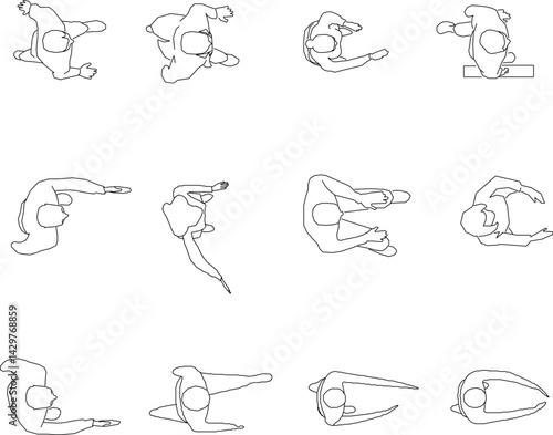 silhouette design vector illustration sketch of a person walking from above for design completeness