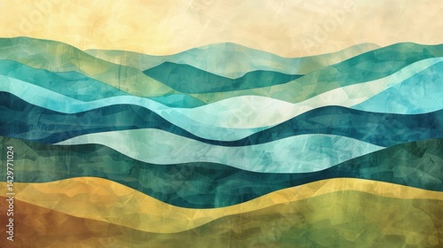 Wallpaper Mural Stylized abstract view of California hills and sky stock photo --ar 16:9 --raw --v 6 Job ID: 989fcd73-e719-4531-a543-2d46f1f090cd Torontodigital.ca