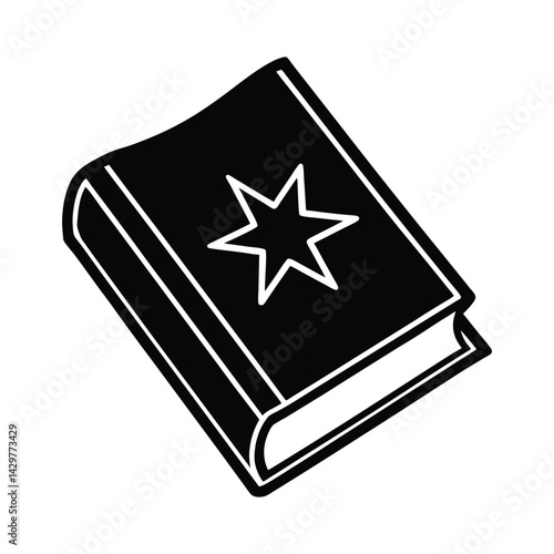 Spell Book with Star Symbol on Cover Silhouette