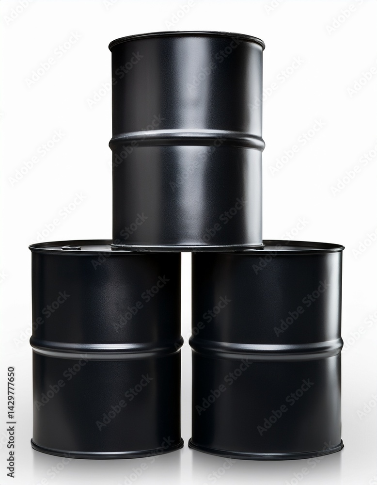 Oil barrels isolated on white background with free space for text Oil barrels isolated on white background with free space for text