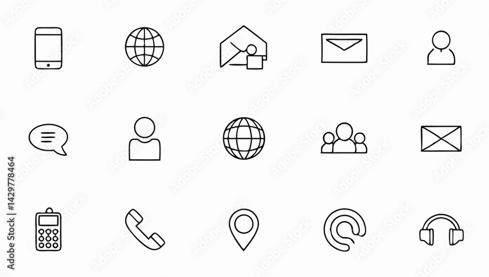 Fototapeta premium set of web icons in line style eps 