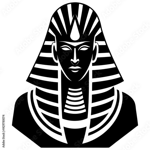 Pharaoh egyptian king silhouette wearing ancient egypt headdress