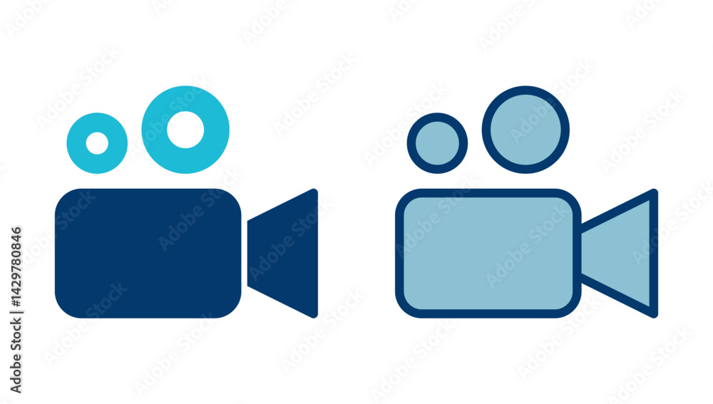 Fototapeta premium Video camera icon vector isolated on white background. Video camera vector icon. Camera Icons. Movie Sign. Cinema