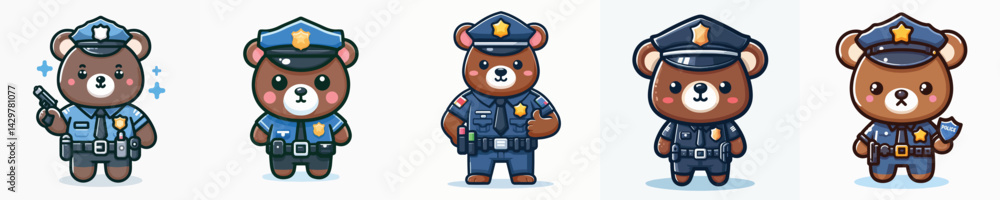 Vector of a bear wearing a police costume. Vector of a bear wearing a police costume.