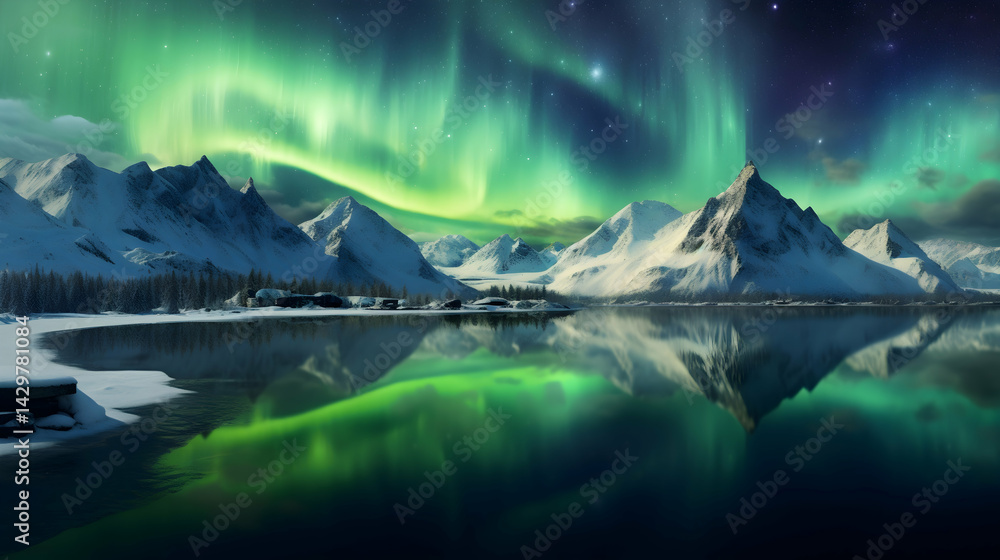 mountain landscape with lake and mountains mountain landscape with lake and mountains