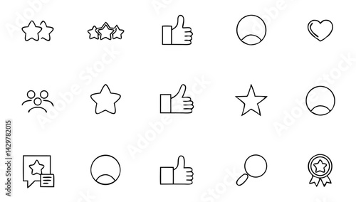 customer satisfaction set of web icons in line sty.eps