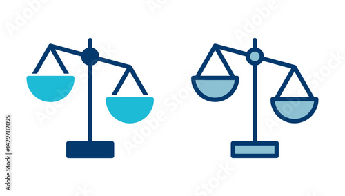 Scales icon vector isolated on white background . Law scale icon. Justice sign