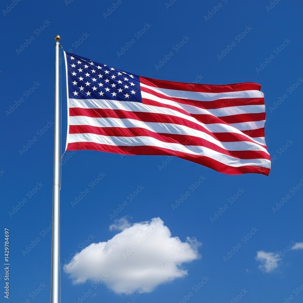 A vibrant flag flutters gracefully in the wind, its colors vivid against a clear blue sky. The fabric ripples and dances, showcasing intricate patterns and symbols that represent unity. A vibrant flag flutters gracefully in the wind, its colors vivid against a clear blue sky. The fabric ripples and dances, showcasing intricate patterns and symbols that represent unity.