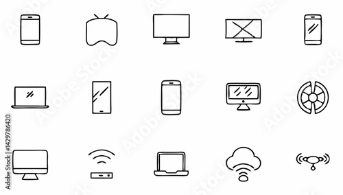 devices set of web icons in line style  electronic (3).eps