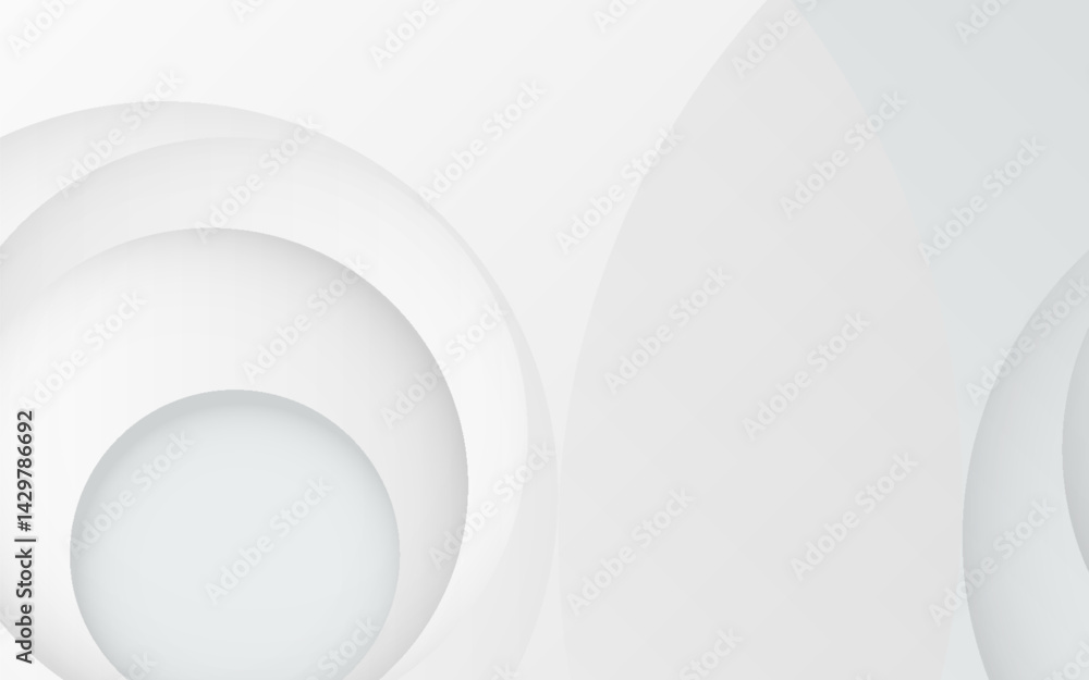 White gradient background. Abstract circle papercut smooth color composition. modern trendy design White gradient background. Abstract circle papercut smooth color composition. modern trendy design