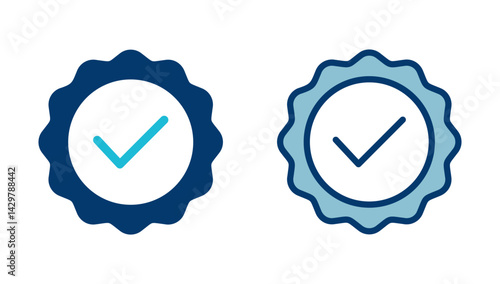 Approved icon vector isolated on white background. Certified Medal Icon vector. check mark