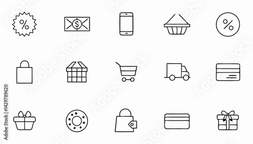 e commerce and shopping set of web icons in line s (2).eps