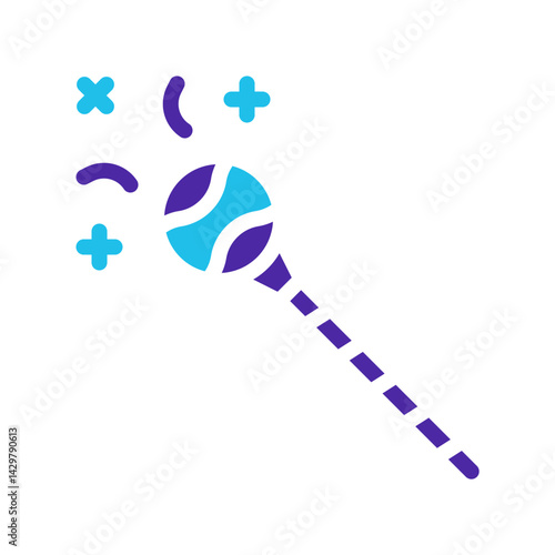 Simple Magic Wand Illustration with Starry Effects