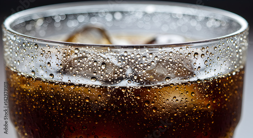 Wallpaper Mural Iced Refreshment Awaits Cold Soda Pour With Water Droplets Torontodigital.ca