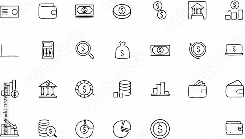 finance set of web icons  money and payment icons .eps
