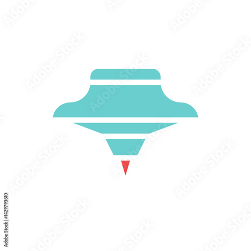 Simple Spinning Top Toy Illustration Isolated