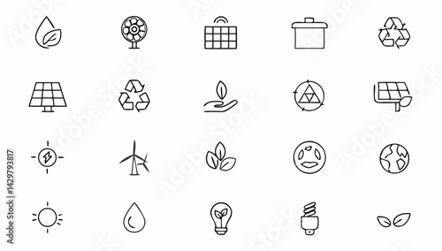 green energy set of web icons in line style  ecolo (1).eps