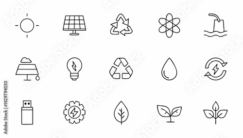 green energy set of web icons in line style  ecolo (2).eps