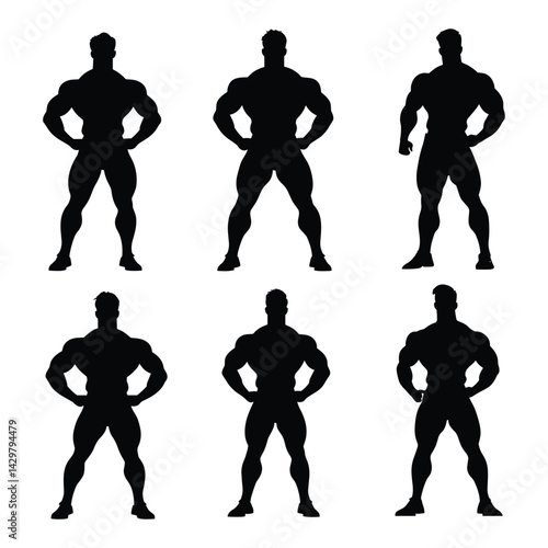 Male Silhouettes in Heroic Standing Poses
