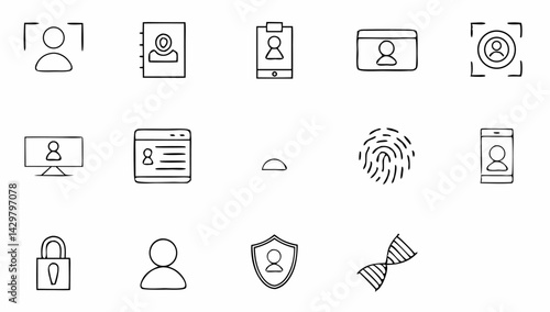 identity set of web icons in line style  authentic.eps
