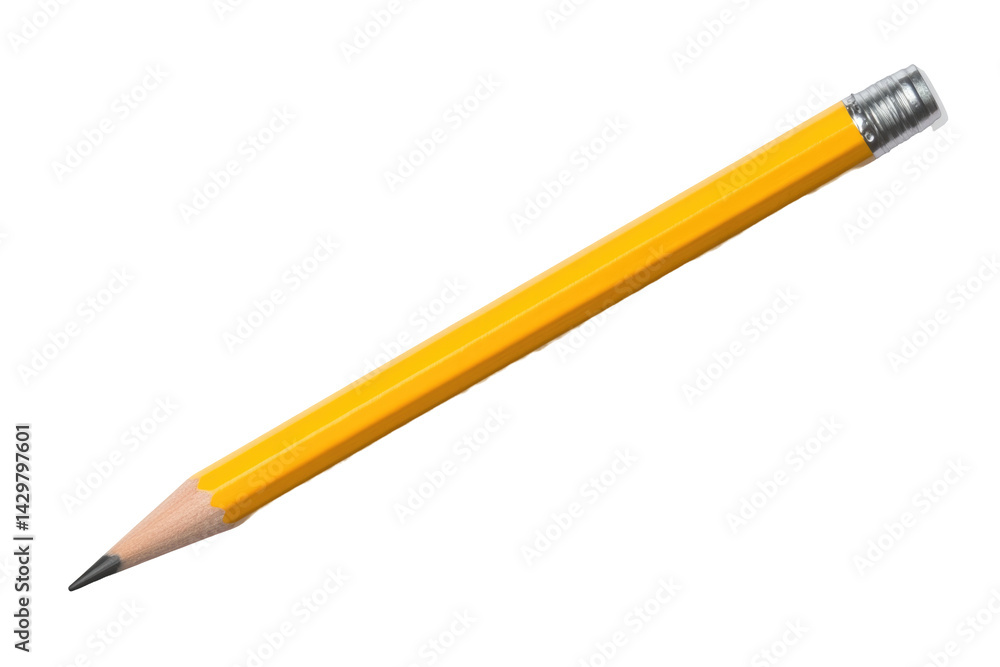 Yellow Pencil on White Background - Classic Writing Tool for Students and Artists on transparent background Yellow Pencil on White Background - Classic Writing Tool for Students and Artists on transparent background