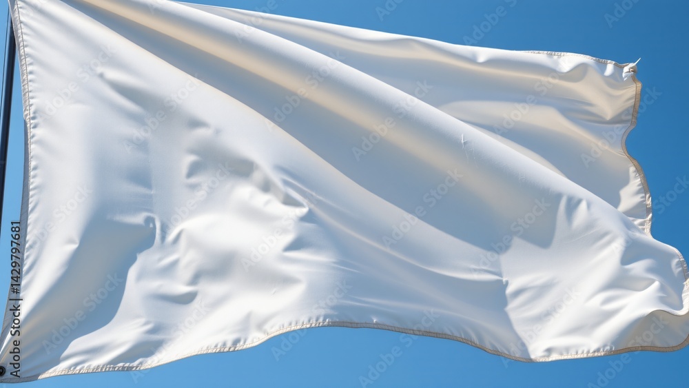 Fototapeta premium The flag ripples gracefully, animated with mathematical precision to simulate the natural physics of cloth