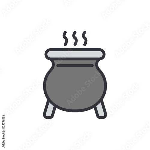 Cauldron colored icons, minimalist vector illustration ,simple transparent graphic element .Isolated on white background