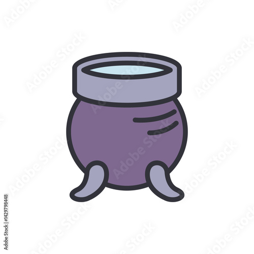 Cauldron colored icons, minimalist vector illustration ,simple transparent graphic element .Isolated on white background