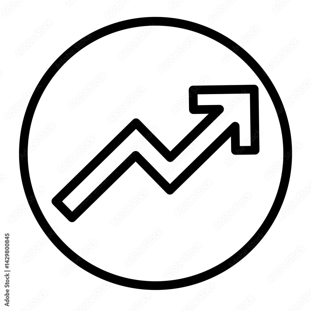Trending Arrow Up Vector Line Icon Design