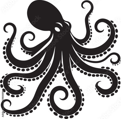octopus silhouette vector icon