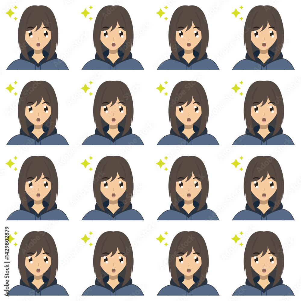 a young woman with her expression vector image
a young woman with her expression vector image