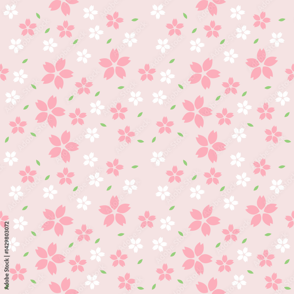 seamless pattern with cherry blossom pink and white sakura flowers seamless pattern with cherry blossom pink and white sakura flowers