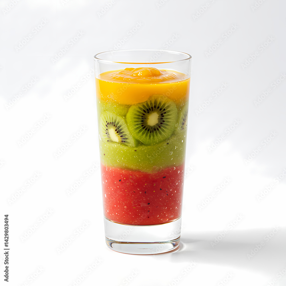 Refreshing Layered Fruit Smoothie Mango, Kiwi, and Watermelon Blend Refreshing Layered Fruit Smoothie Mango, Kiwi, and Watermelon Blend