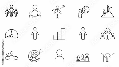 personal growth and success set of web icons in li (6).eps