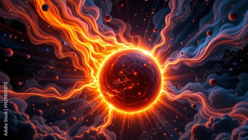 A celestial ember, once a radiant beacon illuminating its cosmic neighborhood, now sheds its outer layers in a final, luminous exhale
