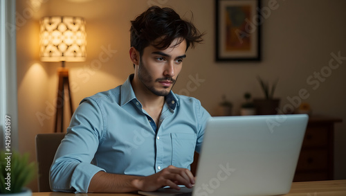 man working on laptop