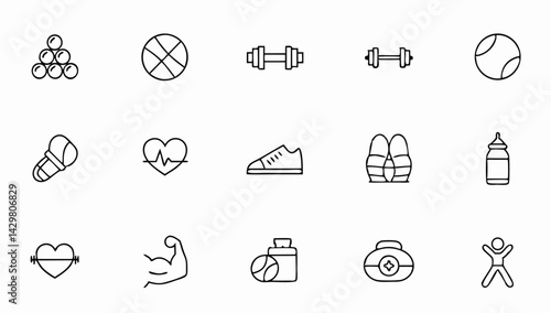 set of thin line icons fitness and sport  collecti (1).eps