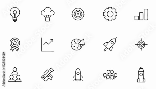 start up set of web icons in line style  business  (1).eps