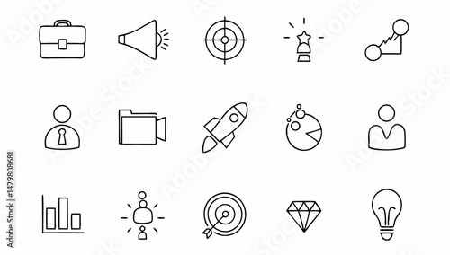 start up set of web icons in line style  business  (3).eps