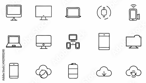 technology icon set with editable stroke  informa.eps