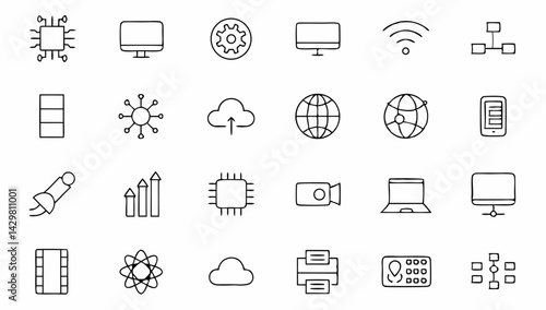 technology set of web icons in line style  informa (5).eps