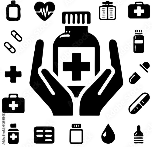 medical icons set