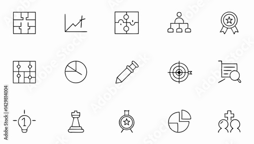 action plan set of web icons in line style  strate.eps