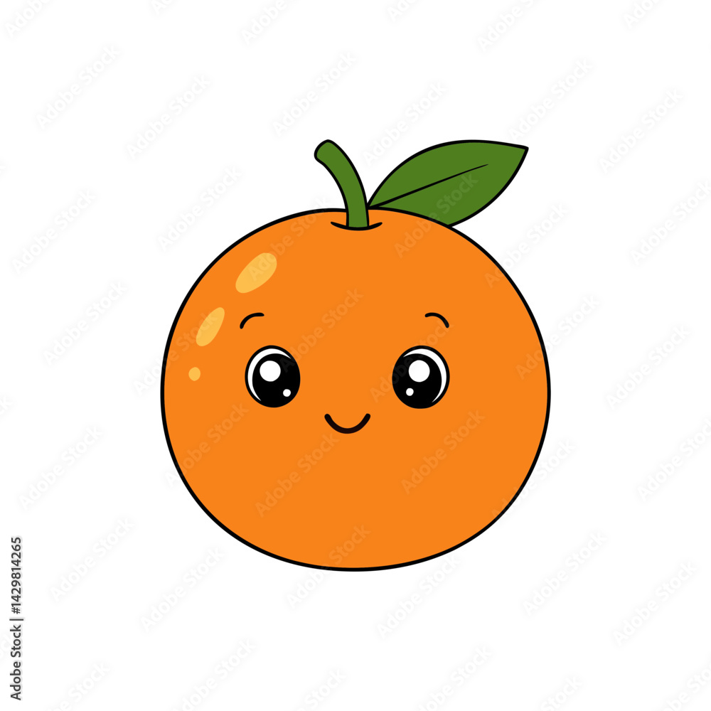 Obraz premium Cute tangerine cartoon vector